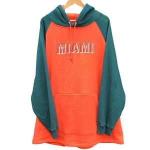 University of Miami Canes Vintage 90s Champs Orange Green Collegiate Hoodie XL